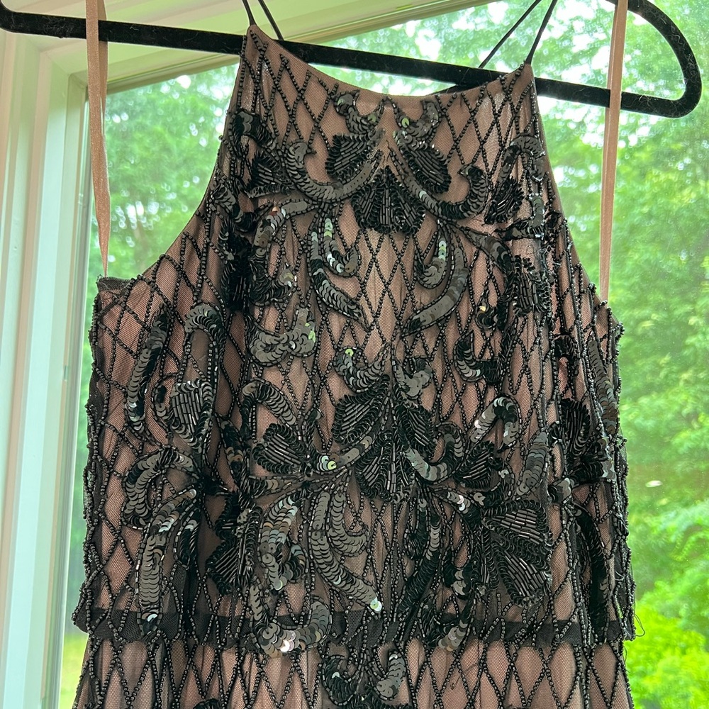 Adrianna Papell Black and Cream Dress